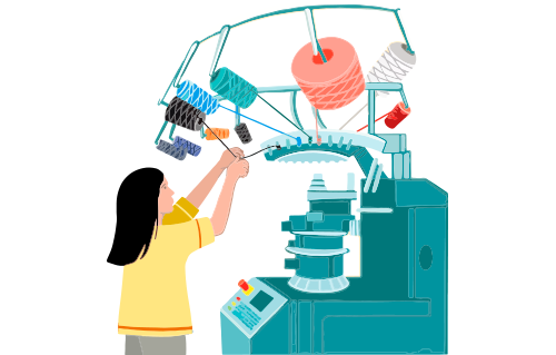 Máquina de producción de calcetines